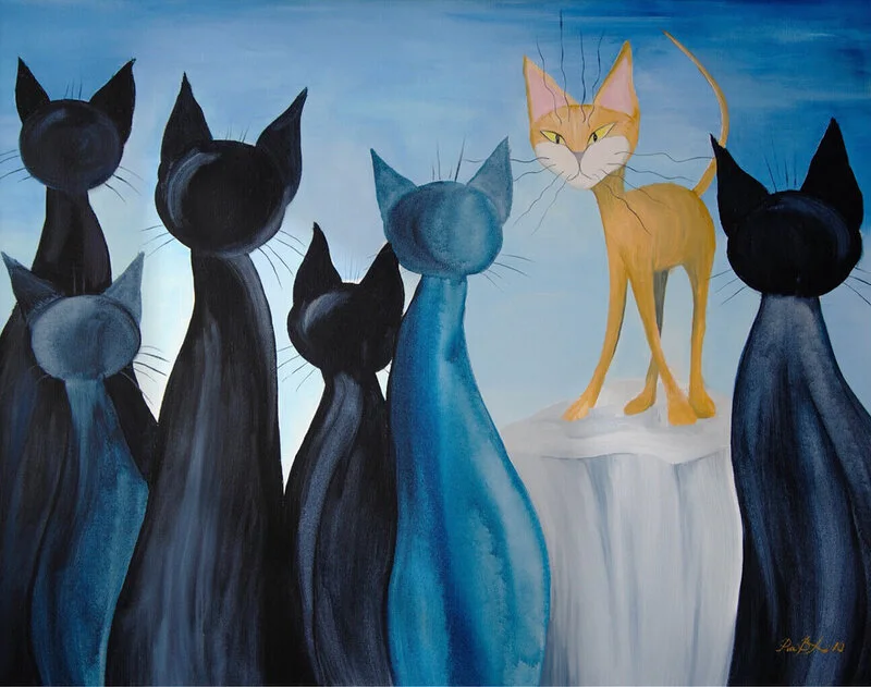 Akrylmålning Blå av Pia Bergvall Lundén