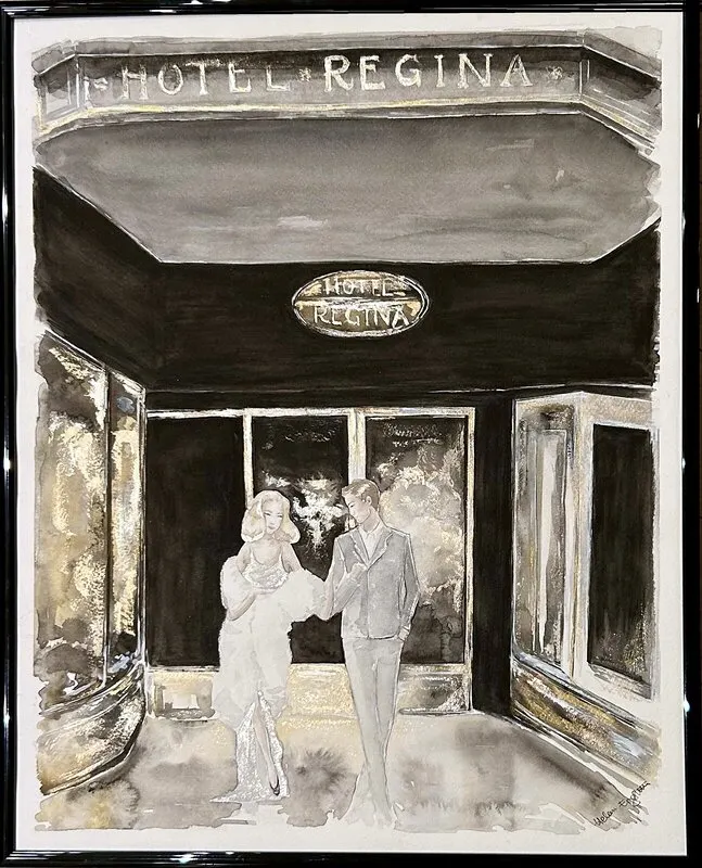 Akvarell Hotel Regina av Helena Engström