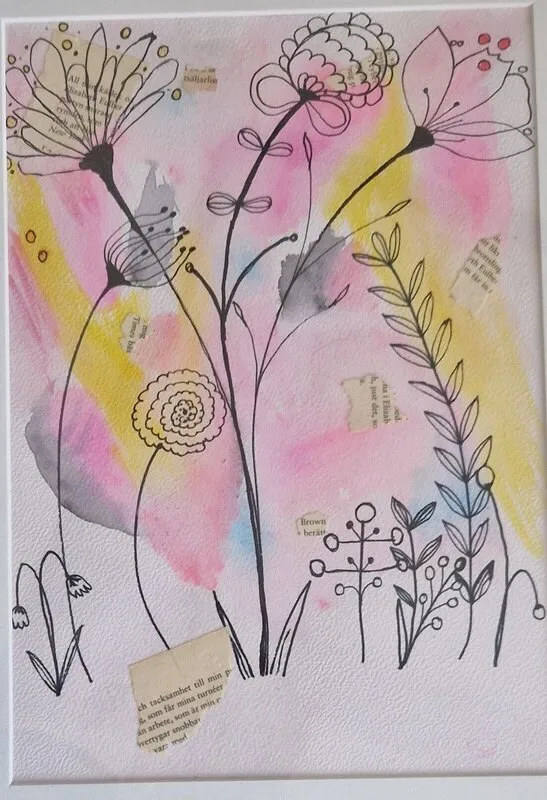 Akvarell Ljusa blomman av Lina Lindqvist