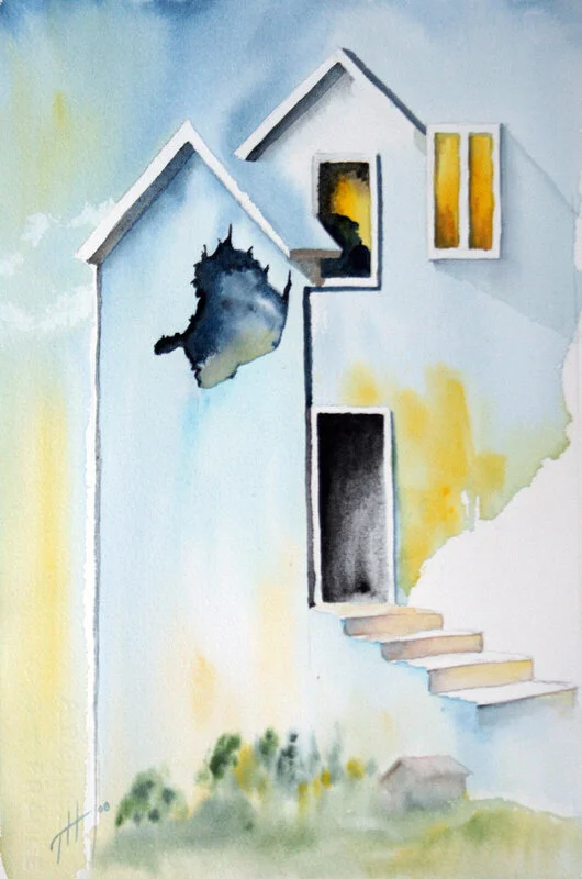 Akvarell Hus2 av Thomas Hedén