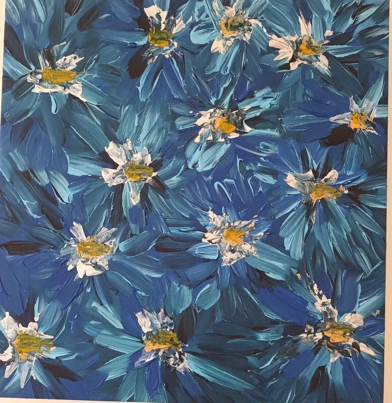 Akrylmålning Blomsteräng av Agneta Baudou