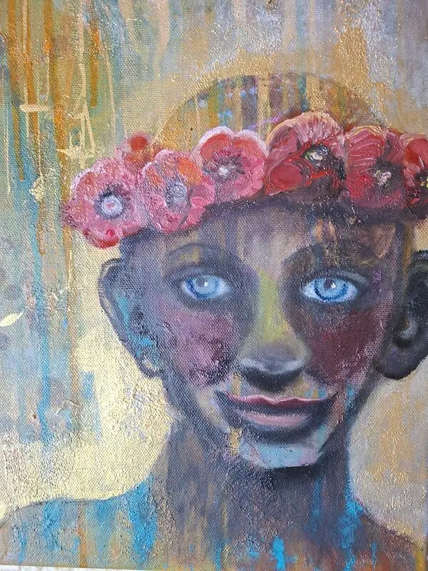 Oljemålning Yoga boost av Karin Sandström Krantz