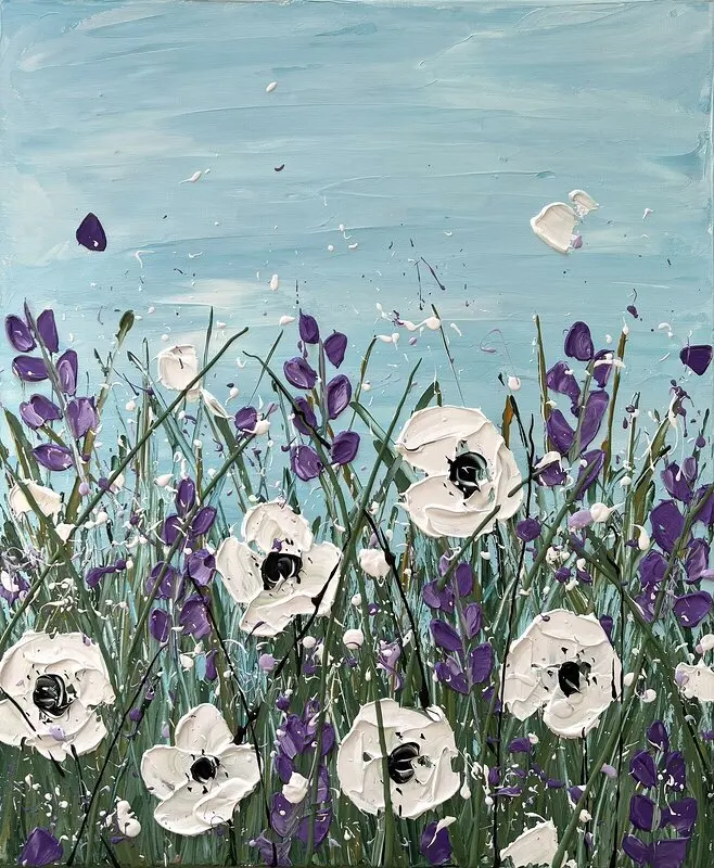 Akrylmålning Untitled av Veronica Fuchs