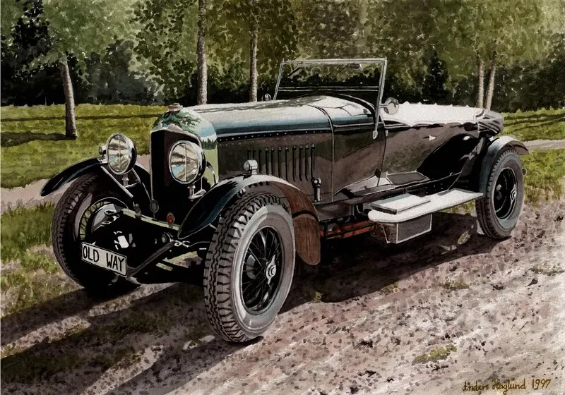 Akvarell Bentley av Anders Haglund