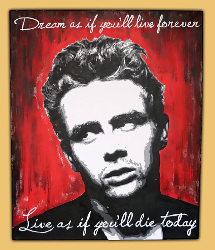 Akrylmålning James Dean av Joachim Ljungh Stenström