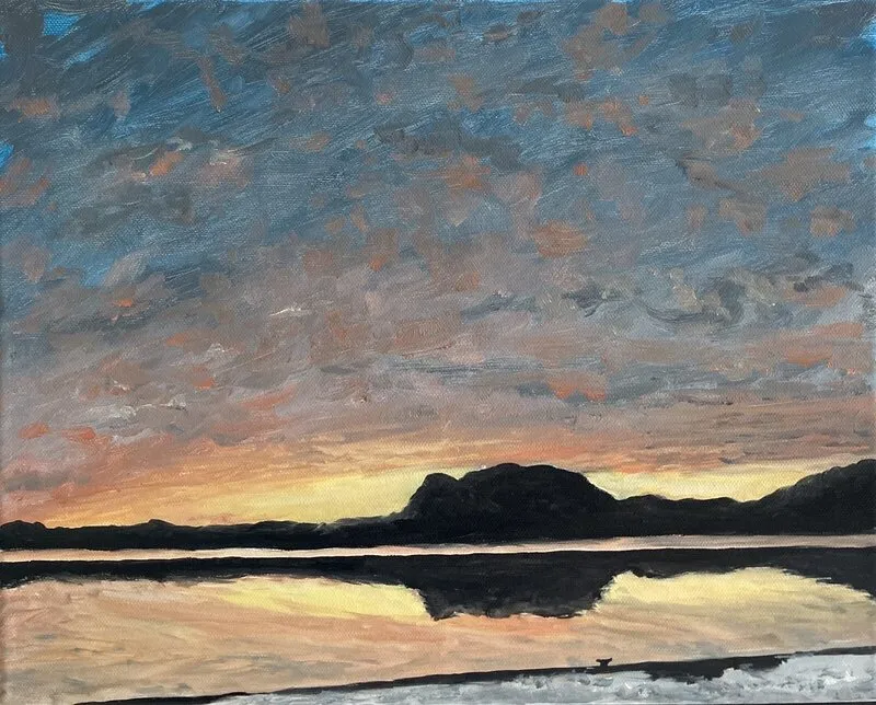 Oljemålning Elephantis during winter av Zachary Dugas