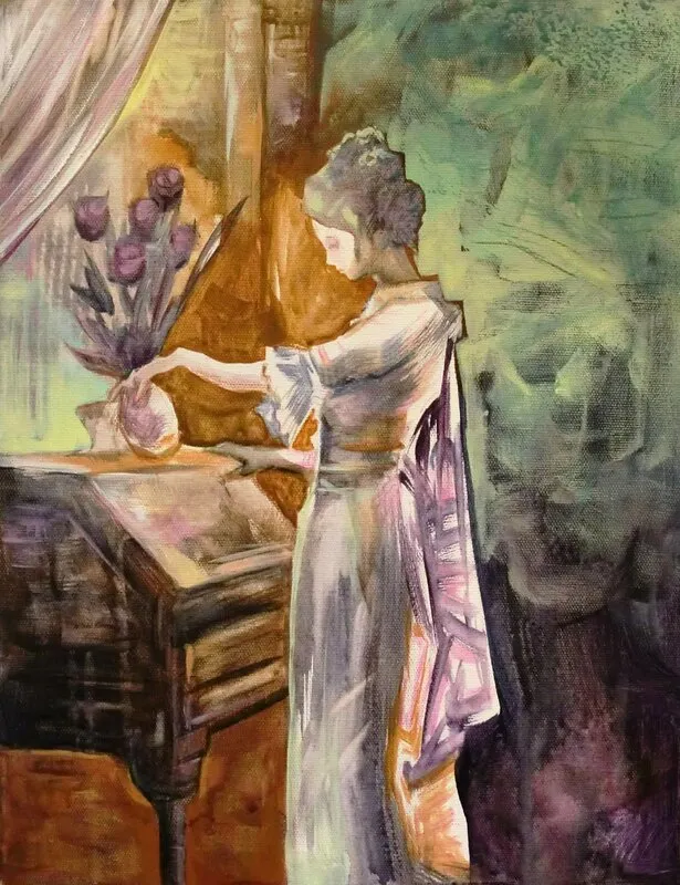 Akrylmålning Ineffable character av Daniel Vandinja