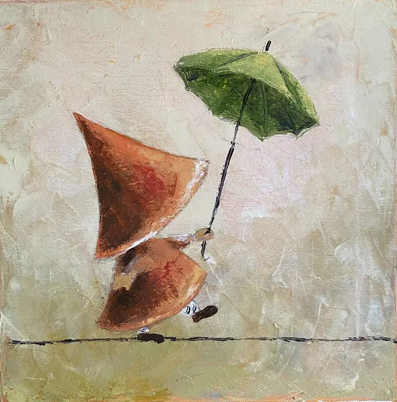 Oljemålning Balansnöre2 av Jeanette Krantz Adner