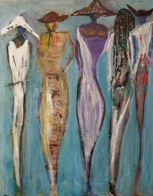 Akrylmålning Hats av Bengt Johansson