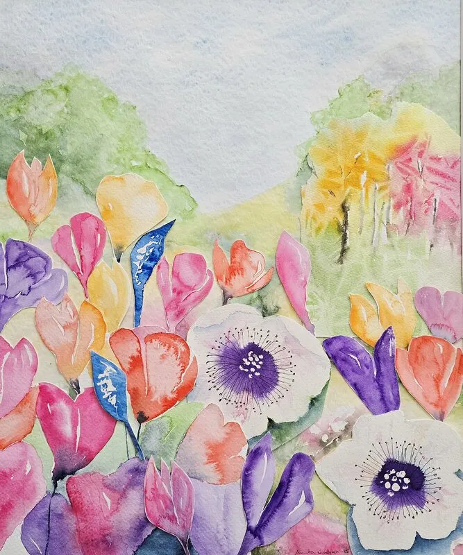 Akvarell Skaparglädje av Anita Lindgren