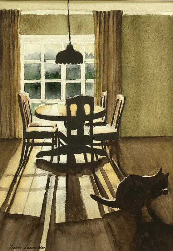 Akvarell Kollegans katt av Jennie Larsdotter