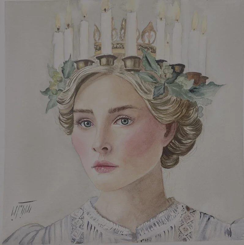 Akvarell Lucia av Sara Skia