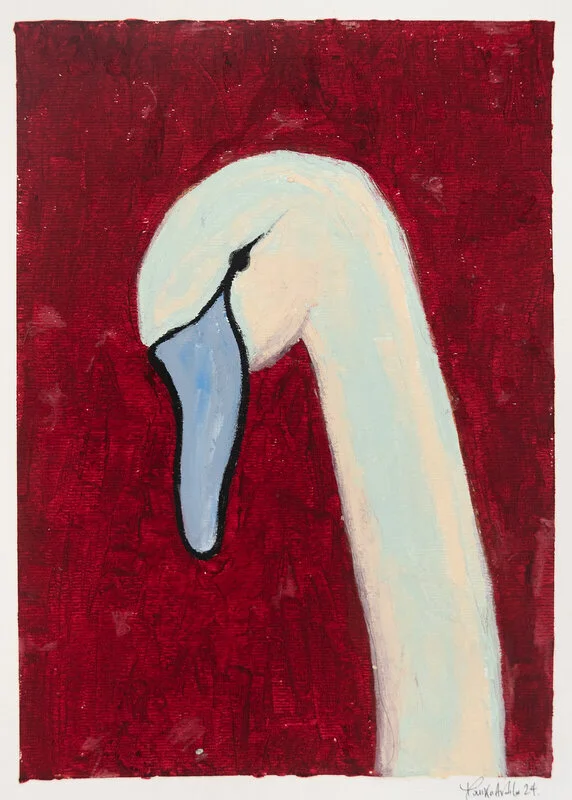 Oljemålning Swan av Monika Ardila