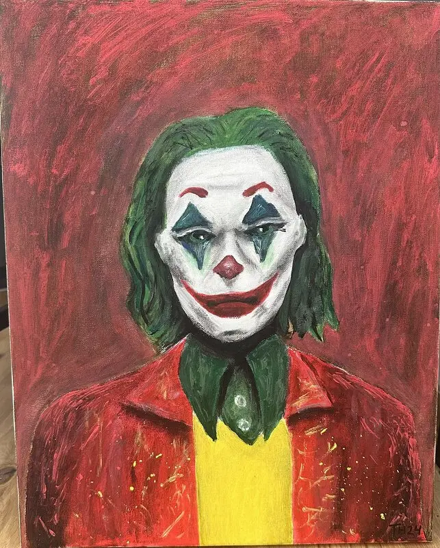 Akrylmålning Jokern av Tuva Häggström