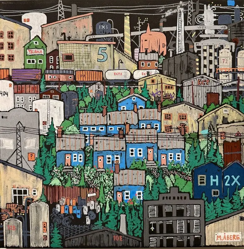 Akrylmålning Ett minne blått av Mattias Åberg