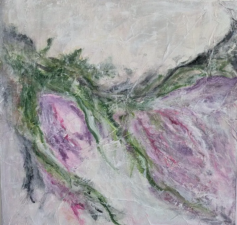 Akrylmålning Purple av Camilla Bruhn
