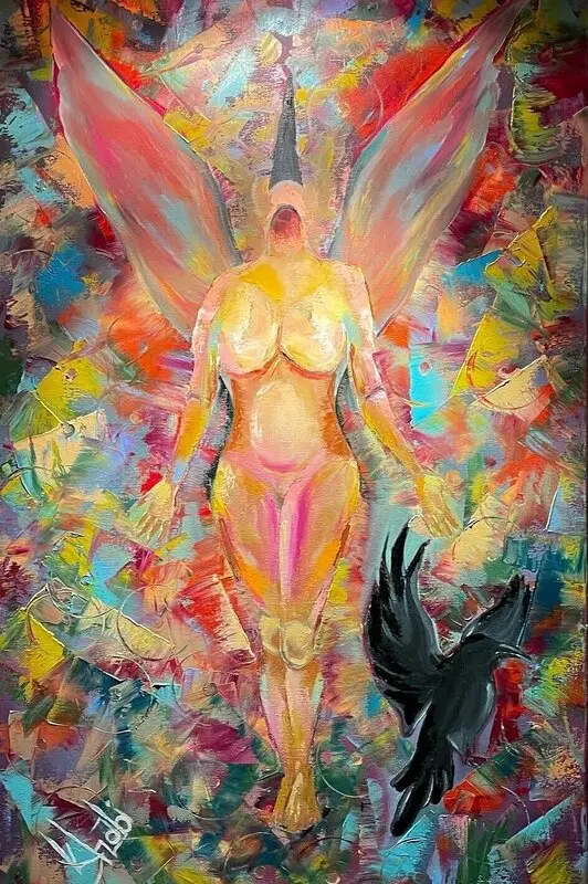 Oljemålning Fjädrar av frihet av Ella Art