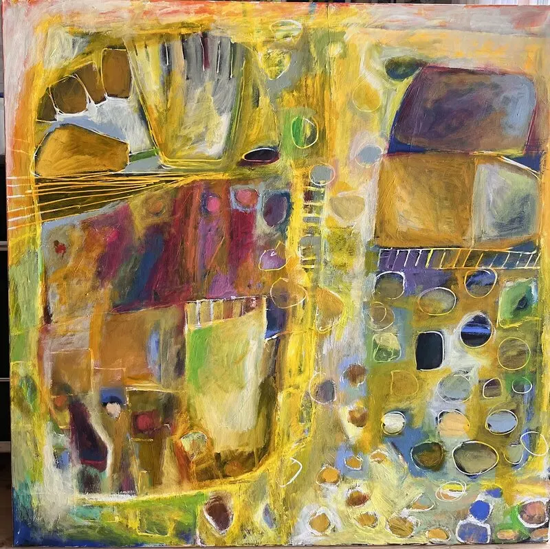 Akrylmålning Organeller av Agneta Werling