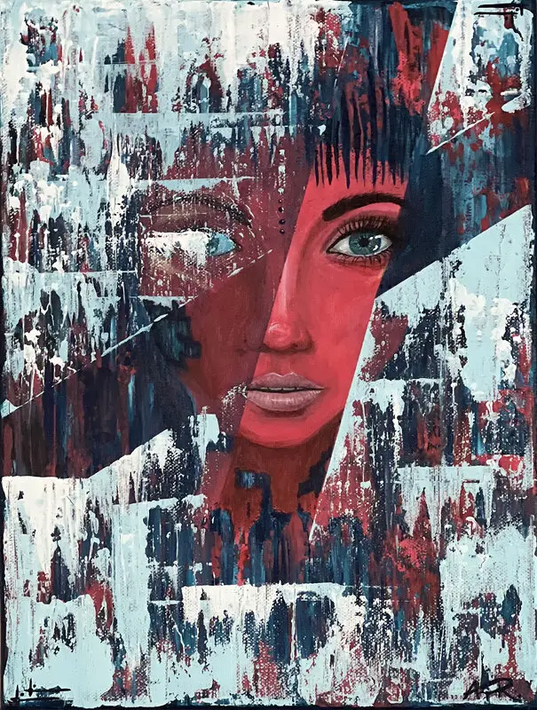 Akrylmålning Sårbar av Angela Rydberg