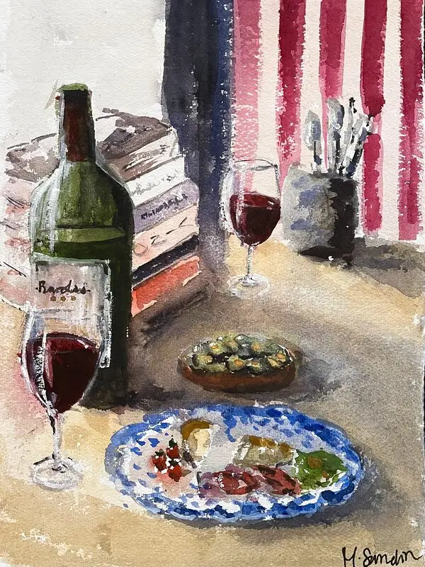 Akvarell Vinbar av Marika Sandin