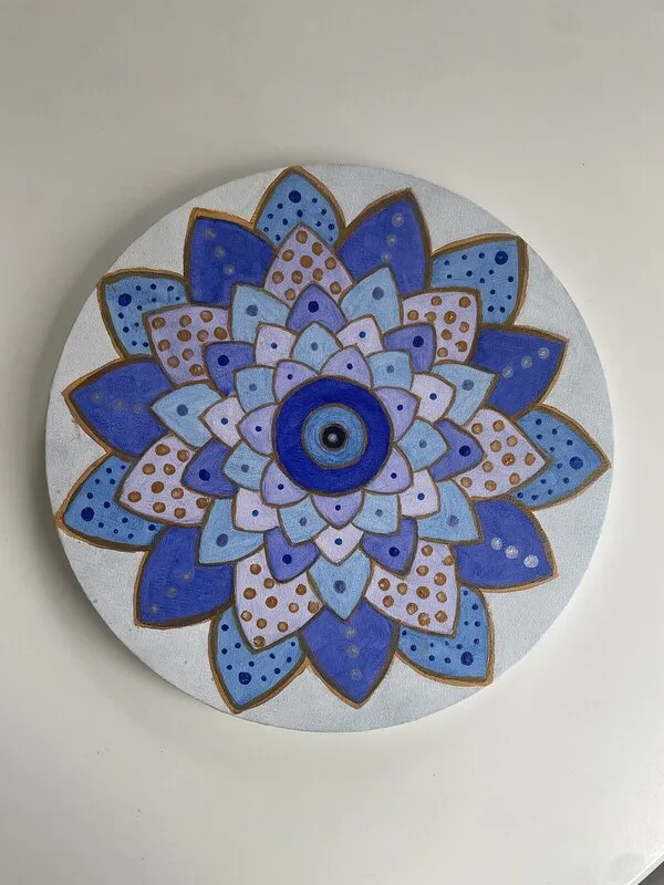 Akrylmålning Blue eye/Absorption av Nora Alm