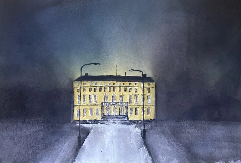 Akvarell CAROLINA REDIVIVA av Rose-Marie Lyckebrant-Lindqvist