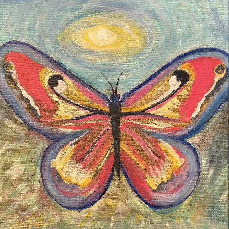 Akrylmålning Butterfly Of Light av Vesano Design