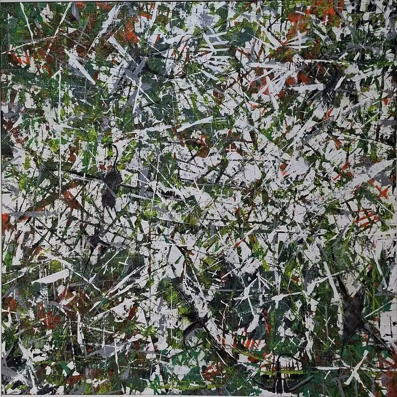 Akrylmålning Katta av Cecilia Livmar Lundqvist