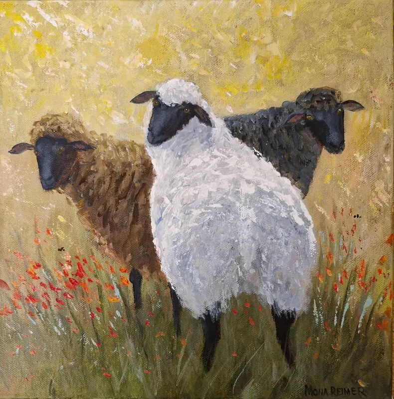 Akrylmålning Vi tre av Mona Reimer