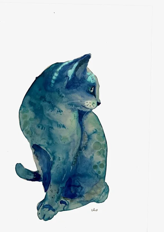 Akvarell Cleo 3 av Li-Lo Sahlberg