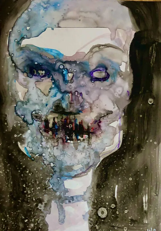 Akvarell Zombie av Li-Lo Sahlberg