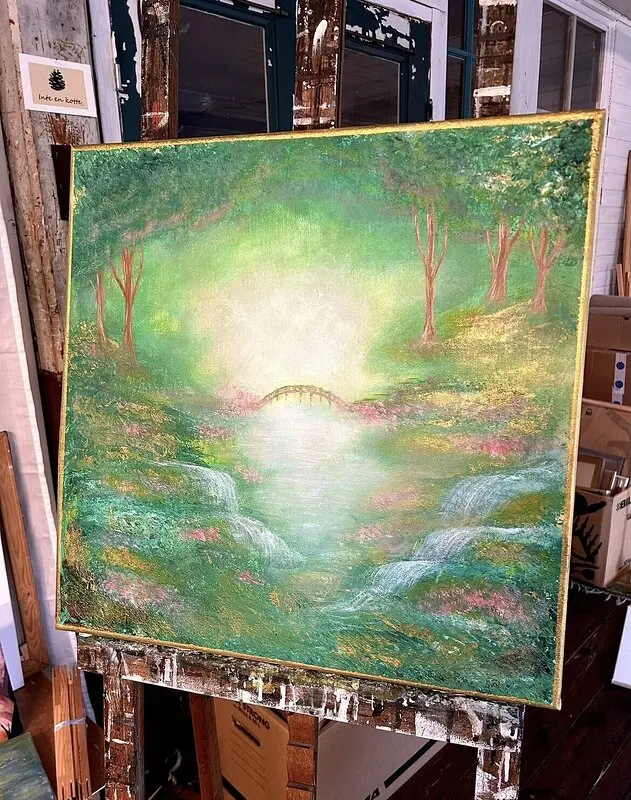 Akrylmålning Forest Falls av Frida Eckert