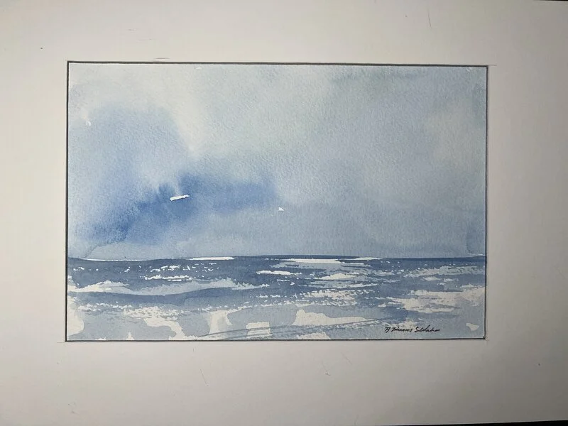 Akvarell Havet av Pentti Johannes Sutelainen