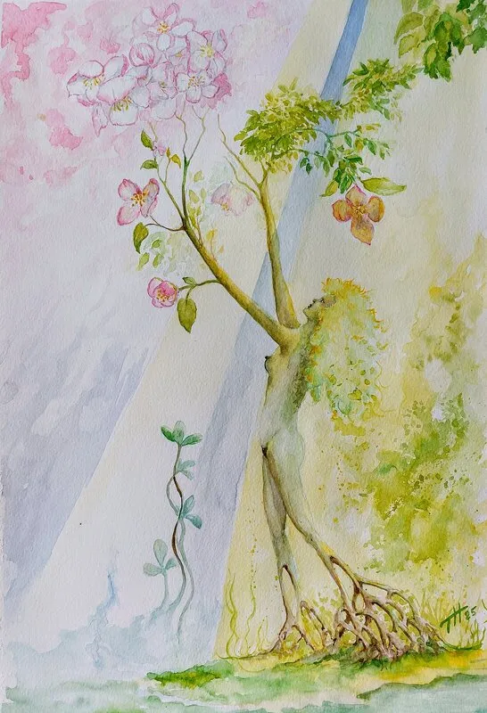 Akvarell Våren. Spring. av Thomas Hedén