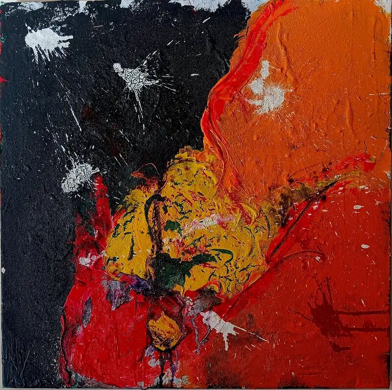 Akrylmålning Lava av Åsa Ambrus