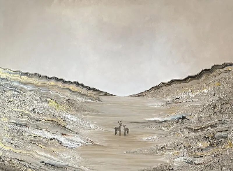 Akrylmålning The touch of Love av Daria Caisin