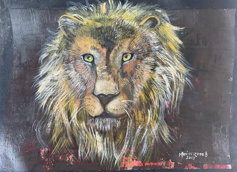 Akvarell Panthera Leo av Monica Rose Bergström (Monixx)