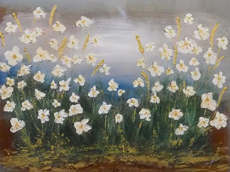 Akrylmålning Sommaräng av Emma Lindgren