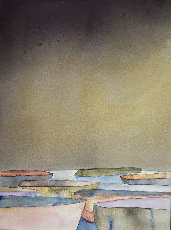 Akvarell Vigd åt vida vatten av Helene Engström