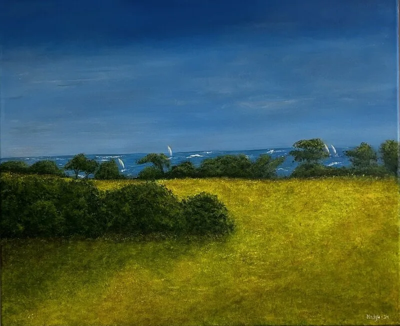 Akrylmålning Österlen II av Madeleine Gunnarsson