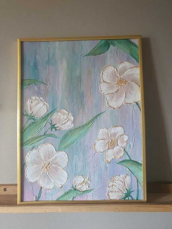 Akrylmålning First Bloom av Ronja Jensen