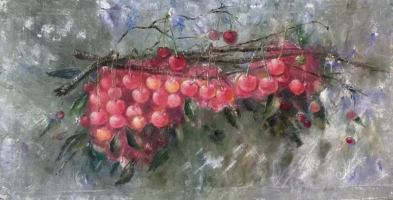 Oljemålning I körsbärstid av Natalia Pettersson