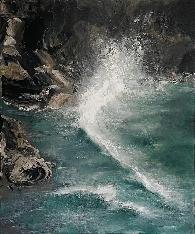 Akrylmålning Coast I av Luiza Biniecka