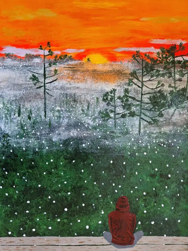 Akrylmålning Meditation av Therese Klaar