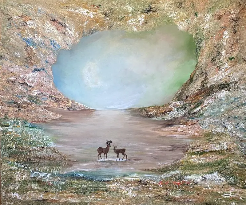 Akrylmålning Det tysta löftet av Csilla Seres