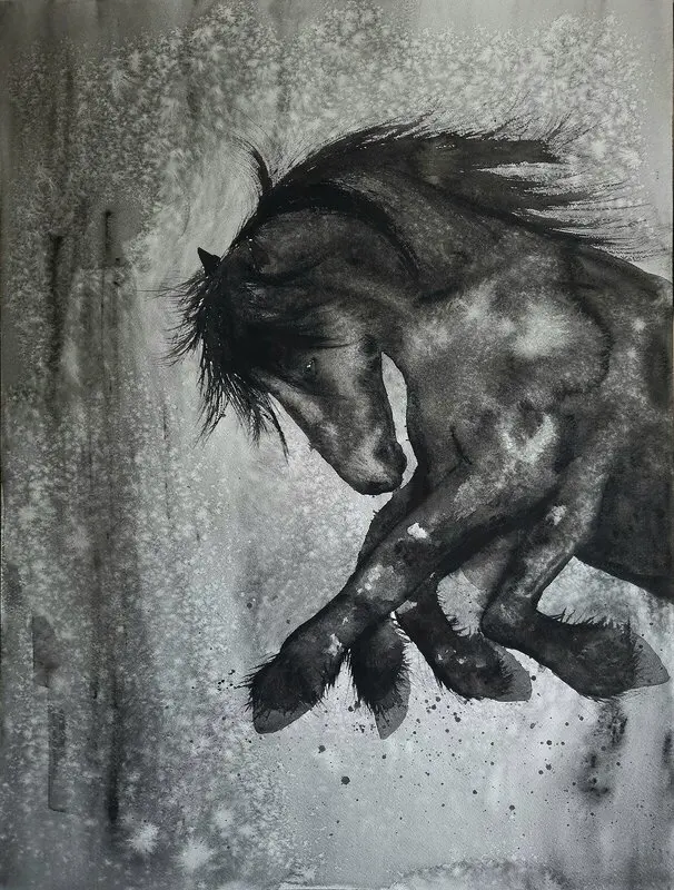 Akvarell Sleipner av Kiba Gustafsson