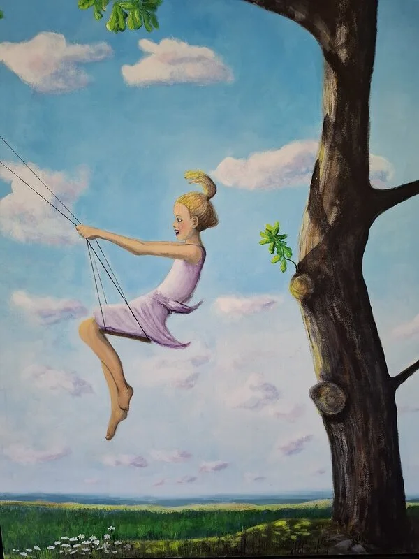 Akrylmålning Sommarlov av Karin Sandström Krantz