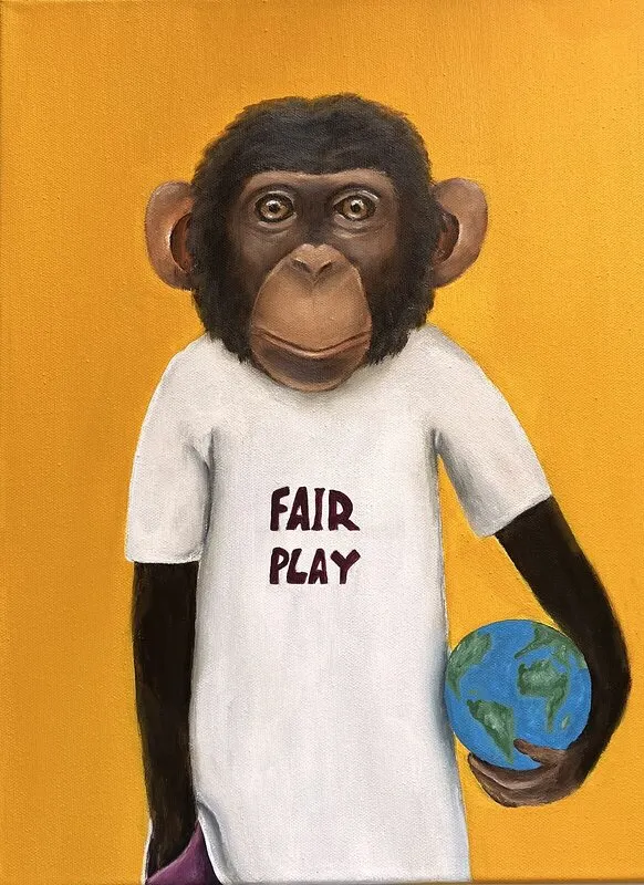 Akrylmålning Fair Play av Sarah Talalo