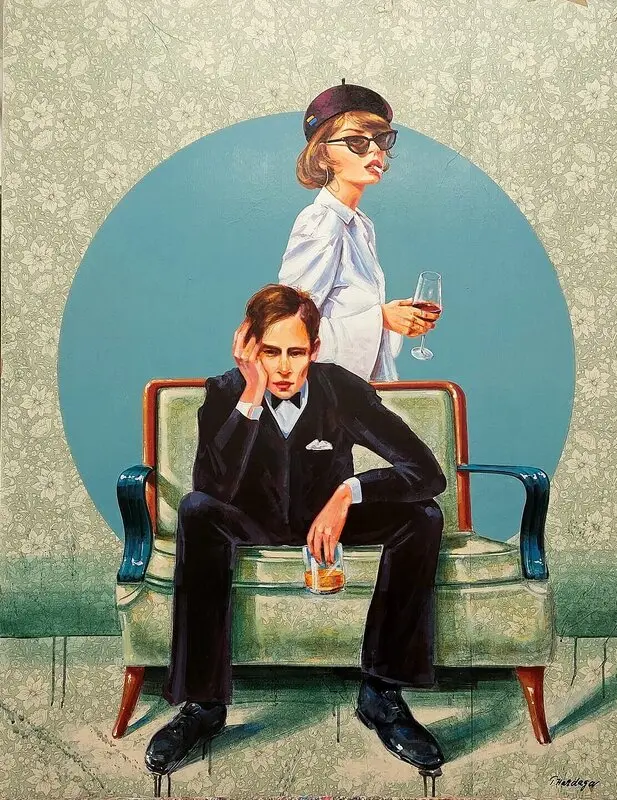 Akrylmålning Paris av Tarik Hardaga