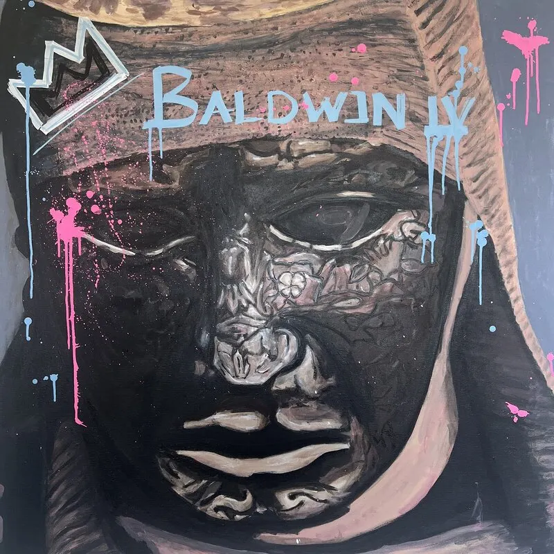 Akrylmålning Baldwin IV av Victor Lemus